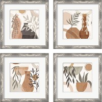 Framed 'Botanical Form Neutral 4 Piece Framed Art Print Set' border=