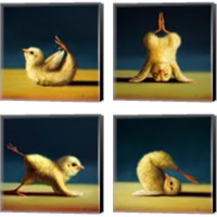 Framed 'Yoga Chick 4 Piece Canvas Print Set' border=
