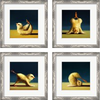 Framed 'Yoga Chick 4 Piece Framed Art Print Set' border=