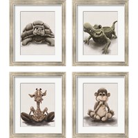 Framed 'Kids Animal 4 Piece Framed Art Print Set' border=