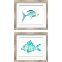 Framed Yellow and Blue Fish 2 Piece Framed Art Print Set
