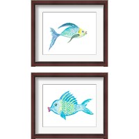 Framed Yellow and Blue Fish 2 Piece Framed Art Print Set