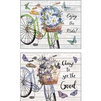 Framed 'Bicycle Inspirations 2 Piece Art Print Set' border=