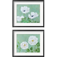 Framed 'Parist White Flower 2 Piece Framed Art Print Set' border=