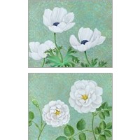 Framed 'Parist White Flower 2 Piece Art Print Set' border=