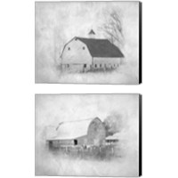 Framed 'Barn 2 Piece Canvas Print Set' border=
