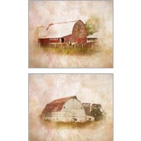 Framed 'Barn 2 Piece Art Print Set' border=