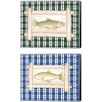 Framed 'Framed Lake Fish 2 Piece Canvas Print Set' border=