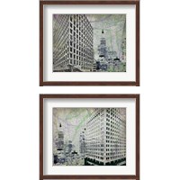 Framed 'Cityscape  2 Piece Framed Art Print Set' border=