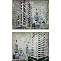 Framed 'Cityscape  2 Piece Art Print Set' border=