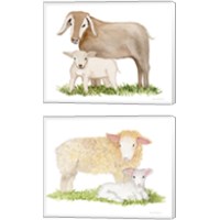 Framed 'Life on the Farm Animal Element 2 Piece Canvas Print Set' border=