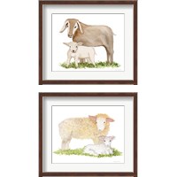 Framed 'Life on the Farm Animal Element 2 Piece Framed Art Print Set' border=