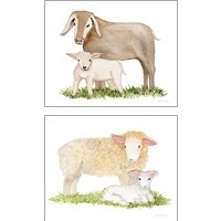 Framed 'Life on the Farm Animal Element 2 Piece Art Print Set' border=