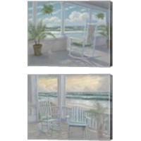 Framed 'Coastal Porch 2 Piece Canvas Print Set' border=