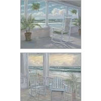 Framed Coastal Porch 2 Piece Art Print Set