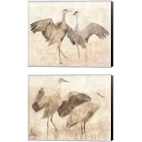 Framed 'Sandhill Cranes 2 Piece Canvas Print Set' border=