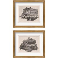 Framed 'French Engine 2 Piece Framed Art Print Set' border=