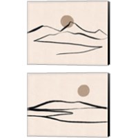 Framed 'Linear Landscape 2 Piece Canvas Print Set' border=