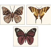 Framed 'Papillon 3 Piece Art Print Set' border=