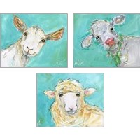 Framed 'Farm Animal 3 Piece Art Print Set' border=