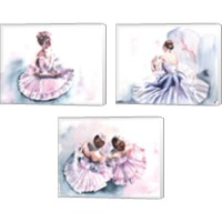 Framed 'Ballet 3 Piece Canvas Print Set' border=