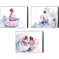 Framed 'Ballet 3 Piece Canvas Print Set' border=