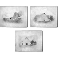 Framed 'Barn 3 Piece Canvas Print Set' border=