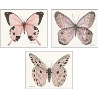 Framed 'Butterfly 3 Piece Art Print Set' border=