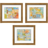 Framed 'Duet  3 Piece Framed Art Print Set' border=