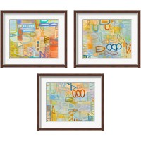 Framed 'Duet  3 Piece Framed Art Print Set' border=