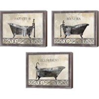 Framed 'Bath Silhouette 3 Piece Canvas Print Set' border=