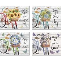 Framed 'Bicycle Inspirations 4 Piece Art Print Set' border=