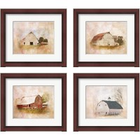 Framed 'Barn 4 Piece Framed Art Print Set' border=