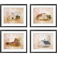 Framed 'Barn 4 Piece Framed Art Print Set' border=