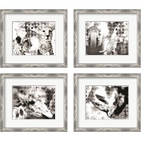 Framed 'Modern Black & White Safari Animal 4 Piece Framed Art Print Set' border=