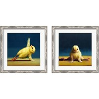 Framed 'Yoga Chick 2 Piece Framed Art Print Set' border=