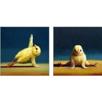 Framed 'Yoga Chick 2 Piece Art Print Set' border=