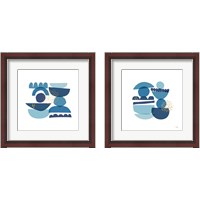 Framed Crowded Forms blue 2 Piece Framed Art Print Set