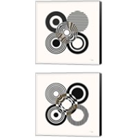 Framed Deco Retro black 2 Piece Canvas Print Set