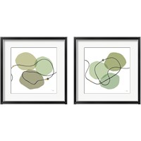 Framed Sinuous Trajectory green 2 Piece Framed Art Print Set