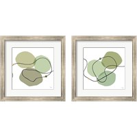 Framed Sinuous Trajectory green 2 Piece Framed Art Print Set
