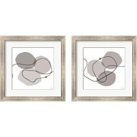 Framed 'Sinuous Trajectory grey 2 Piece Framed Art Print Set' border=