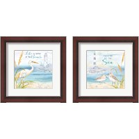 Framed 'By the Seashore 2 Piece Framed Art Print Set' border=