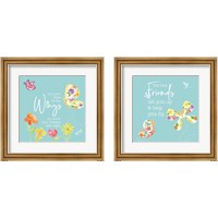 Framed 'Dreams Take Flight on Blue 2 Piece Framed Art Print Set' border=