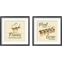 Framed 'In My Garden 2 Piece Framed Art Print Set' border=