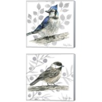 Framed 'Backyard Birds 2 Piece Canvas Print Set' border=