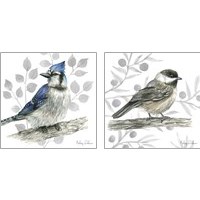 Framed 'Backyard Birds 2 Piece Art Print Set' border=