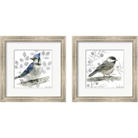 Framed 'Backyard Birds 2 Piece Framed Art Print Set' border=