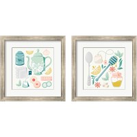 Framed 'Tea Time 2 Piece Framed Art Print Set' border=