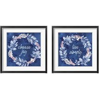 Framed Indigo Petals 2 Piece Framed Art Print Set